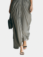 Ζωή - Μακρύ πλισέ φόρεμα με ζώνη