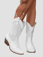 Ξένια - Μοντέρνες Καουμπόικες Μπότες από Τζιν με Πλαϊνό Φερμουάρ