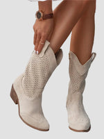 Ξένια - Μοντέρνες Καουμπόικες Μπότες από Τζιν με Πλαϊνό Φερμουάρ