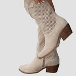 Ξένια - Μοντέρνες Καουμπόικες Μπότες από Τζιν με Πλαϊνό Φερμουάρ