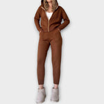 Πλεκτό Σετ με Κουκούλα και Ζακέτα