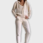 Πλεκτό Σετ με Κουκούλα και Ζακέτα