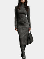 Μαρία - Μακρύ καφέ φόρεμα midi